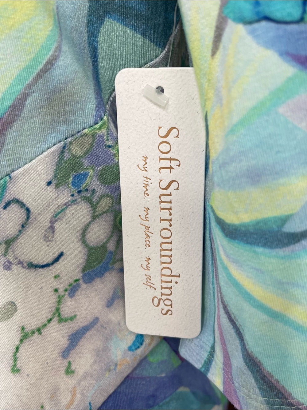 NWT Soft Surroundings Stella Dress Maxi Scoop Neck Half Sleeve Blue Aqua Green M - Picture 9 of 16